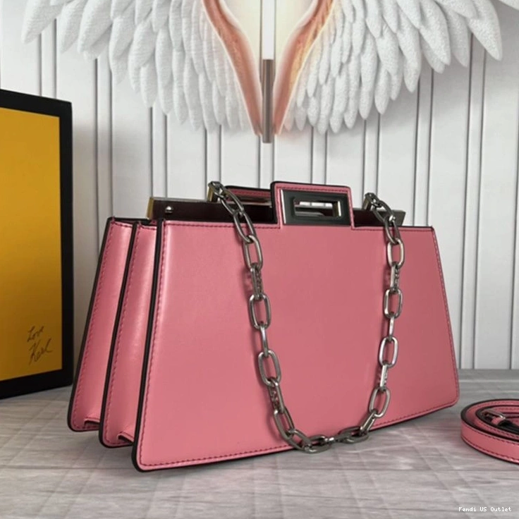Cheap HOT Medium Cut Calf Fendi Bag Leather In White Peekaboo 0815